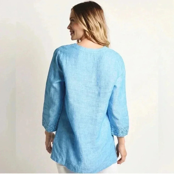 TOMMY‎ BAHAMA Women's Sunset Chambray Embell Tunic Size Small - Picture 3 of 8